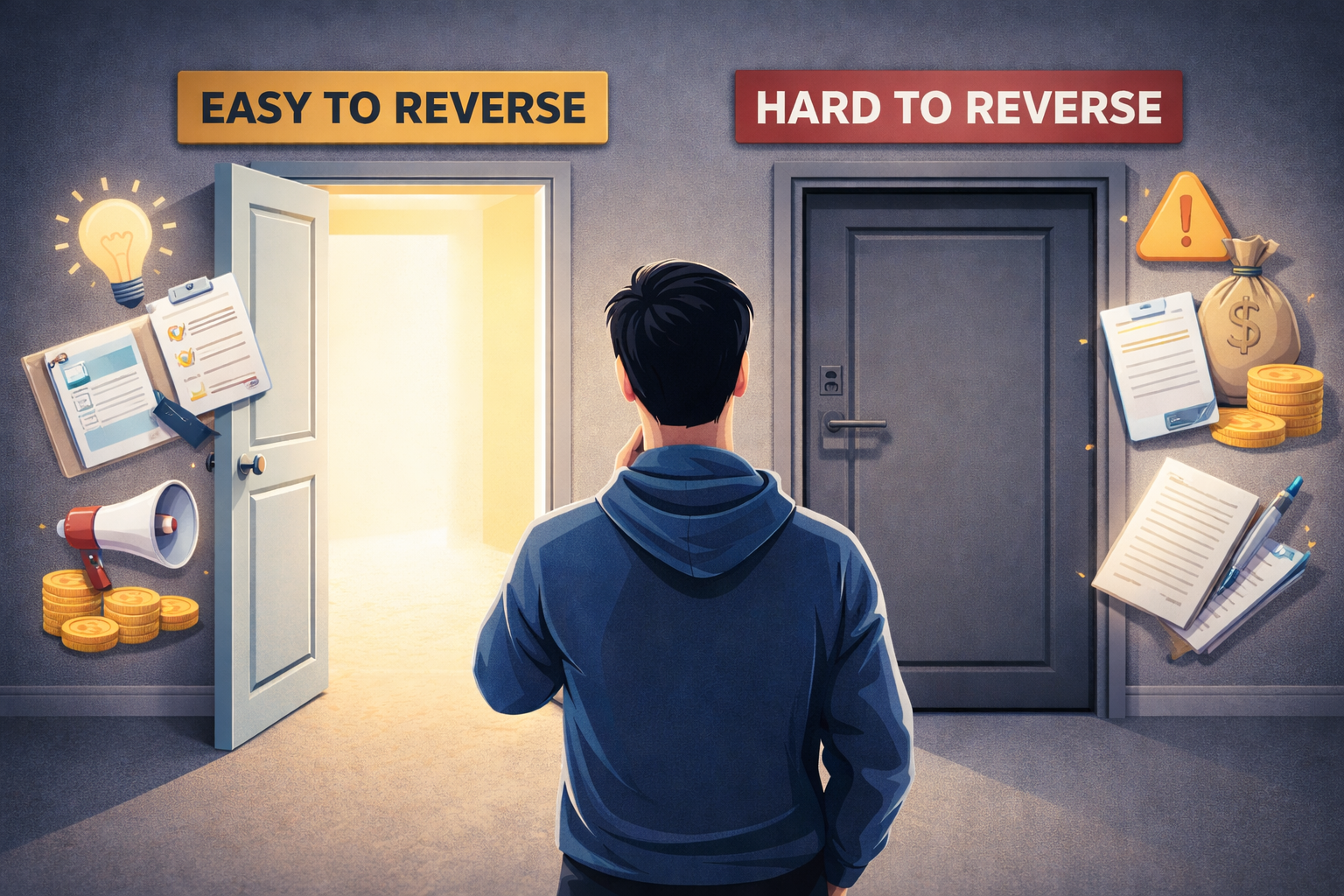 Solopreneurs overthink decisions when most are easy to reverse